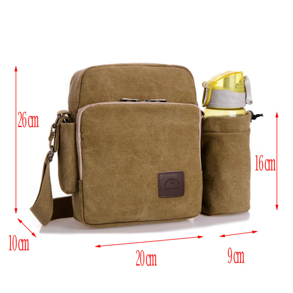 men's messenger bag with water bottle holder