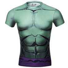 Red Plume Men’s Compression Armor Sports Fitness Shirt, Avengers Hulk T-shirt