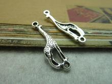50pcs 8*39mm giraffe charm connector antique silver tone diy jewelry making
