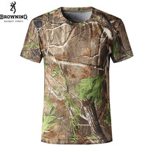 BROWNING men t-shirt quick dry browning camouflage T-shirt Men Short Sleeve Outdoor Sports Anti-sweat Hunting T Shirt plus size