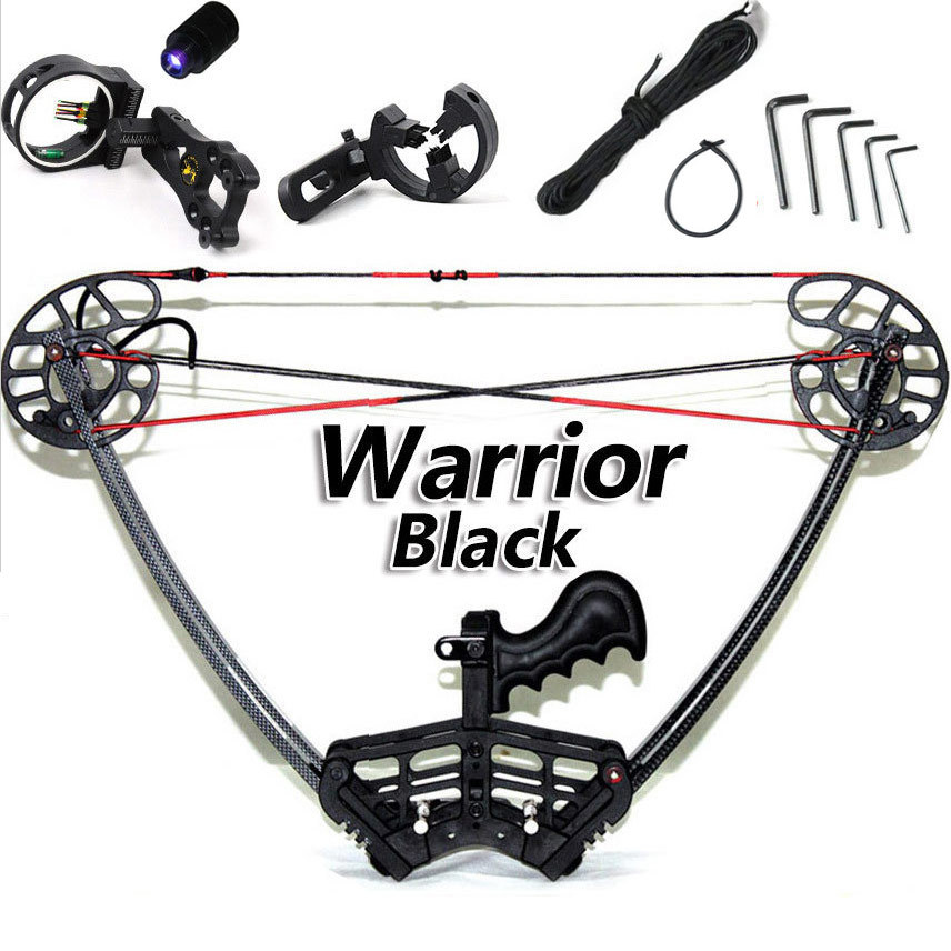 Black Warrior Bow Set hunting Camouflage and Black Triangle Hunting Arrow Set and Compound Bow Archery