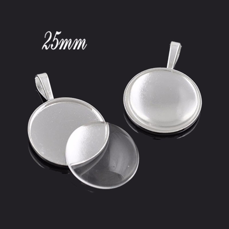 20pcs-25mm-Shiny-Silver-Plated-Round-pendant-trays-matching-clear-glass-cabochons-for-custom-photo-jewelry