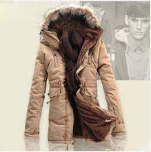 Men’s winter jackets New 2014 Brand Fashion Long Down Jacket Men Solid Cotton-padded jackets warm Coat For Male Hooded Coats