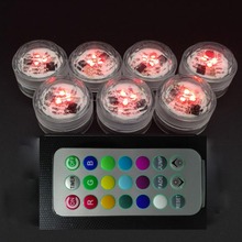 60pcs/lot Remote Control LED Candle Light Waterproof Change To The Battery Remote Candle Discus Light Wedding Party Decoration
