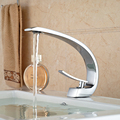 2016 New Bathroom Sink Basin Faucet Deck Mount Bright Chrome Washing Basin Mixer Water taps