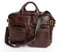 Vintage Bag First Layer Genuine Leather Men Briefcase Cowhide Portfolios Messenger Bags Business Men s Travel