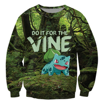 Bulbasaur Sweatshirt Pokemon grass type Do it for the Vine internet meme Character Jumper Casual Sweats Women/Men Tops Pullover