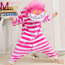 Kids Children Fancy Flannel Pajamas Cute Cartoon Animal Cheshire Cat Pijamas Cosplay Party Costume Boys Girls Pyjamas Sleepwear