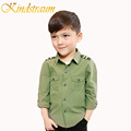 Kindstraum 2017 New Spring Boys Shirts Fashion Kids Camouflage Shirts for Boys 4 16Y Cotton Solid