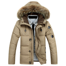 2015 Winter Jacket Men Fashion cotton casual thick pockets Duck Down  Jaqueta Masculina Army Style Windbreaker Fur collar Coat