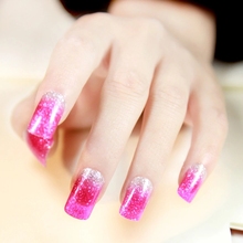 Fashion Nail Art Stickers Pink And Silver Glitter Gradient Manicure Decals Minx Fingernail Styling Nail Wraps
