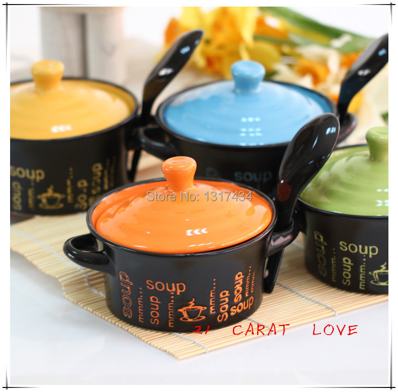 Free shipping lovely mini creative soup pots with lids tableware