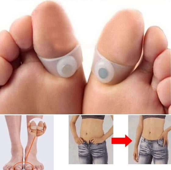 New magnet lose weight new technology healthy slim loss toe ring sticker silicon foot massage feet
