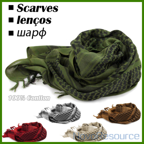 MOQ 1piece!Military windproof Muslim Hijab Shemagh Tactical Desert Arabic Keffiyeh Scarf 100% Cotton Thickened Wargame Scarf
