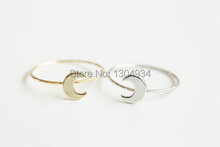 1pc Gold Silver Rose Simple Flat Crescent Moon Knuckle Ring For Women Cute Moon Shape Simple