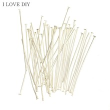 100 Pcs/lots Stainless Steel Silver Plated Head Pins Findings for DIY Making