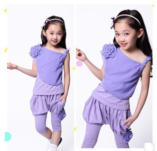 New 2016 font b Girls b font Children font b Clothing b font Sets Tops Breeches