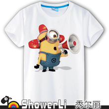 Cotton short sleeve children t shirts cute cartoon t shirt Despicable me game boys girls t