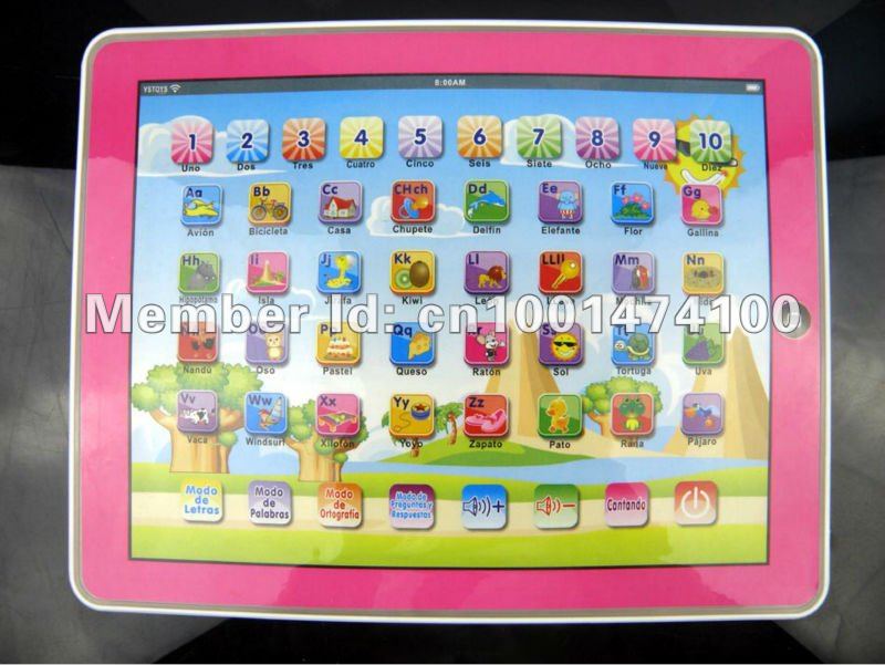 Free Shipping Y Pad Spanish learning educational toys for children ,Pink and Blue Mixed,Y Pads with Music and Led Light,6PCS/Lot