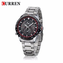 Retro de la aleación Band Classic elegante la moda Curren marca hombre del estilo de reloj de cuarzo calendario Casual Wristwatch regalo