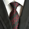 mens fashion ties business casual necktie polyester silk Gravata jacquard plaid ties for men Vestidos neck