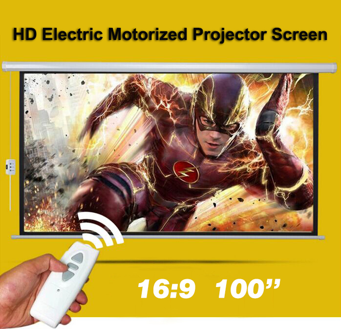 Купить 100 дюймов 16:9 электрические моторизованный экран матовый белый ...