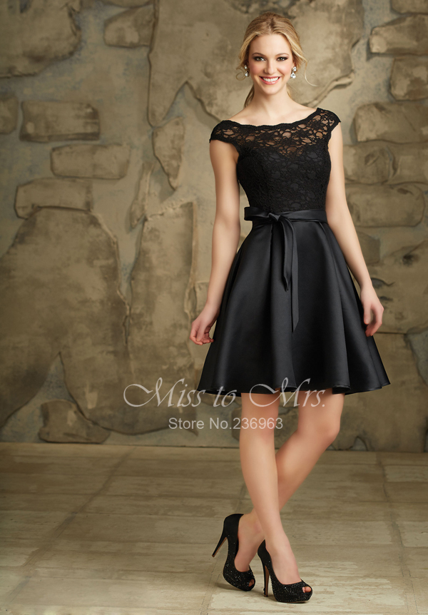 Long Black Bridesmaid Dresses With Short Sleeves Long Black Bridesmaid Dresses With Short Sleeves