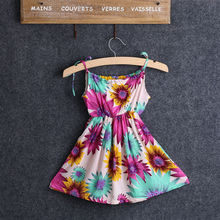 Dress Brand Girls Loose Dress Flower Casual Loose Children Floral Print Cute Sleeveless Summer Party Dresses