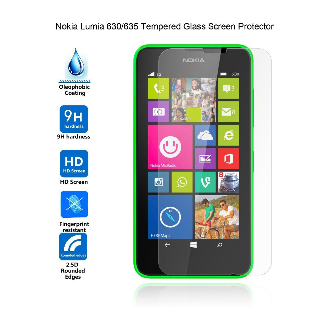 0 26mm Tempered Glass for Nokia Lumia 630 9H Hard 2 5D Arc Edge Ultra Thin