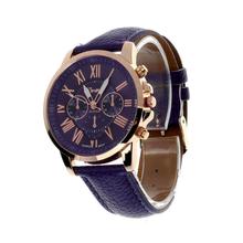 2016 New New Women’s Fashion Geneva Roman Numerals Faux Leather Analog Quartz Wrist Watch Fit For Students Girls As Gift RV