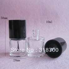 200pcs/lot 10ml Empty Nail polish Bottle/Transparent nail enamel bottle with UV cap,10cc nail glass bottle