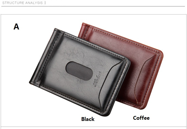 2015 New Arrival Wallet Leather Men, Men\'s Coin Bag Clip, Fashion Dollar Solid Thin Wallet Card Holder Purse Travel Case Men Purse (5)