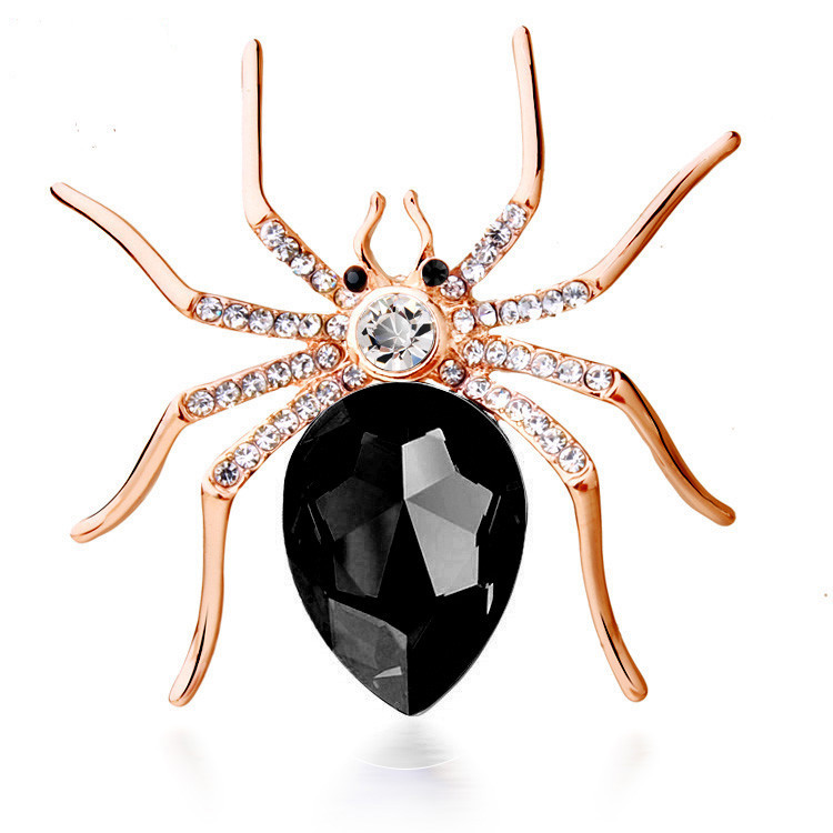 9 Colors New 2015 18K Rose Gold Plated Zircon Crystal Luxury Spider animal Brooches Wholesales Fashion Jewelry for women Y5785