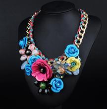 N00143 Wholesale 12 pcs Gorgeous Necklaces & Pendants Unique Fashion Rose Flower Alloy Choker Statement Necklace Jewelry