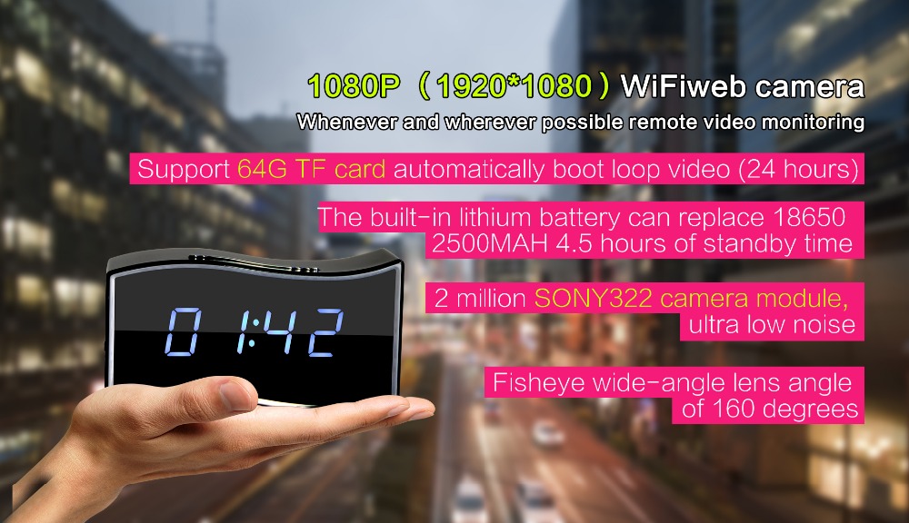 2016  Wi-Fi Ip- 1080 P (1920*1080) Wifi    moitoring  64  TF     
