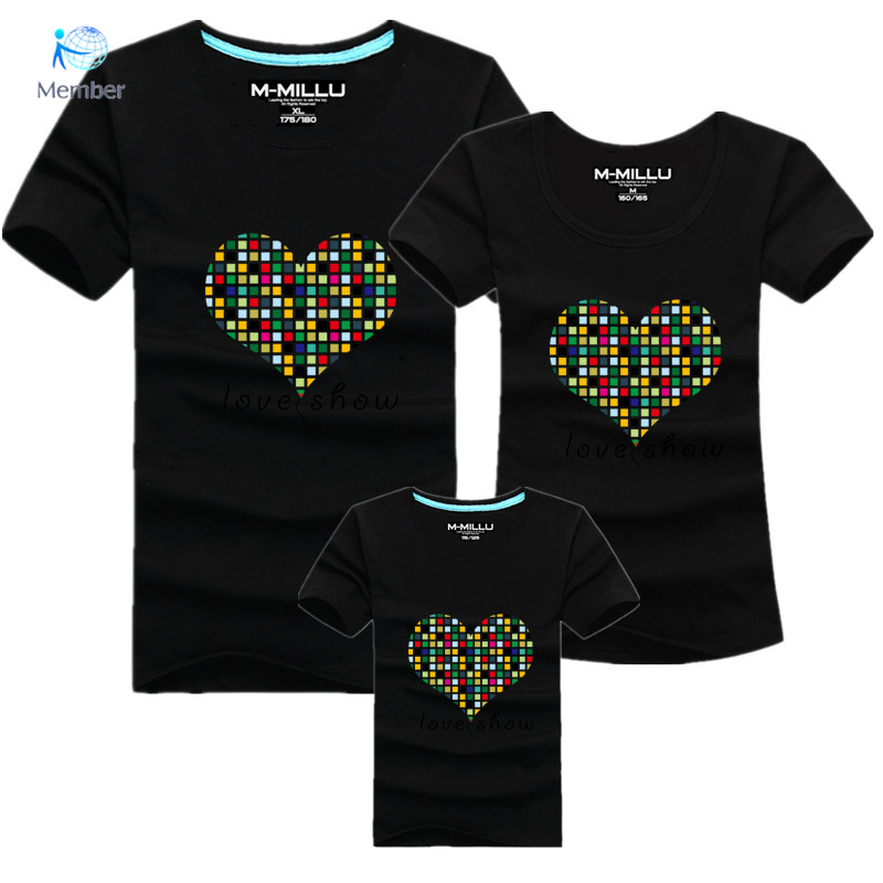 Family Matching boys T shirts for font b women b font Short sleeved cotton round neck