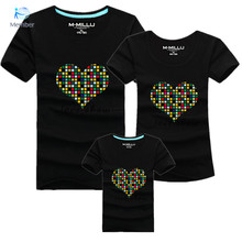 Family Matching boys T shirts for font b women b font Short sleeved cotton round neck