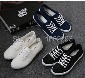 Japan JK uniform shoes Low help canvas shoes shallow mouth striped female of wind tide lazy