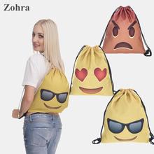 Emoji 3D printing Women’s Men’s Gym Bags Handbag String Daypack mochila feminina bolso de lazo Travel drawstring bag backpacks