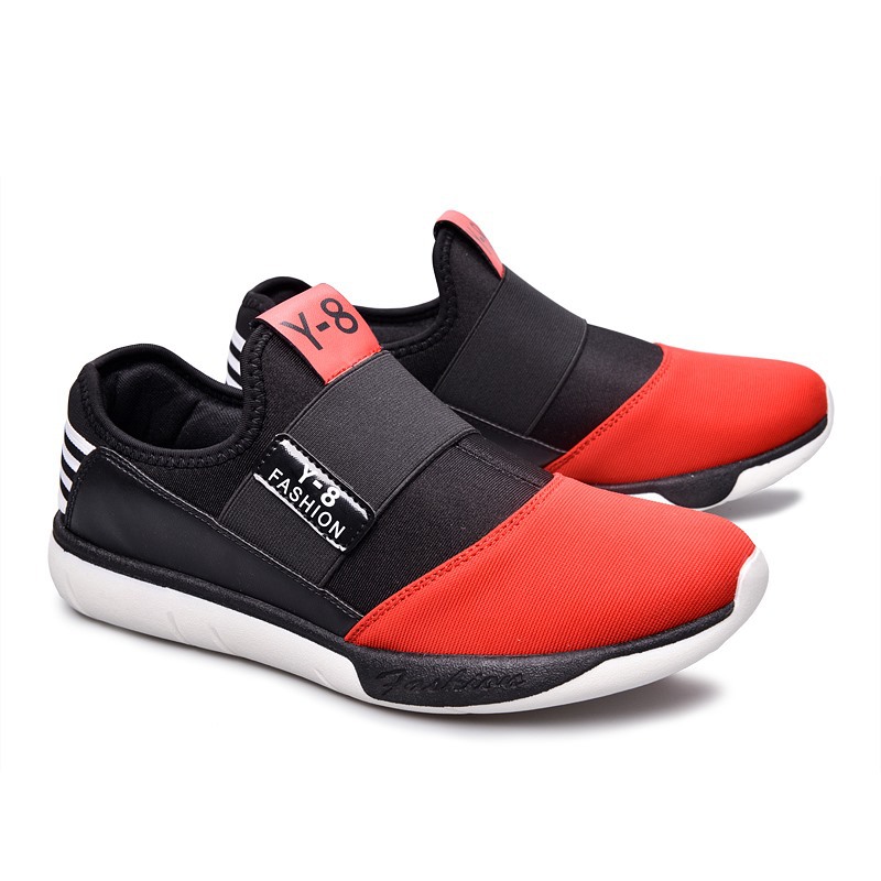 Fashion Casual Men Loafers Sneakers Red Soft Men Loafers Shoes Sport Shoes Breathable Comfortable Driving Shoes