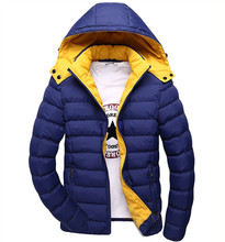 2015 Men Winter Down Coats Men’s Cotton Outerwear Large Size M-3XL Super Warm Hooded Design Man Outdoor Thick Jacket