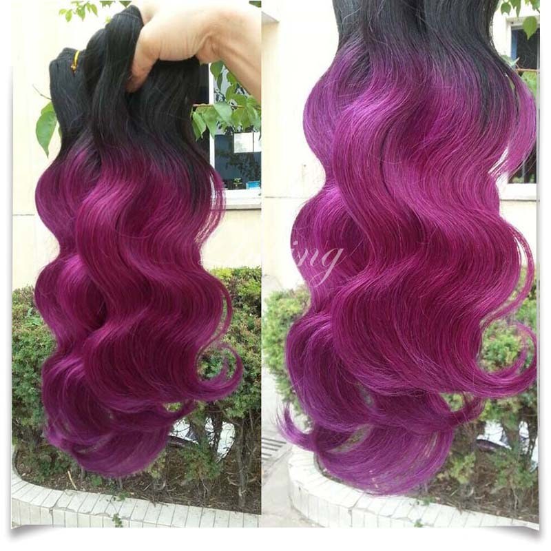 1b Purple ombre human hair (4)