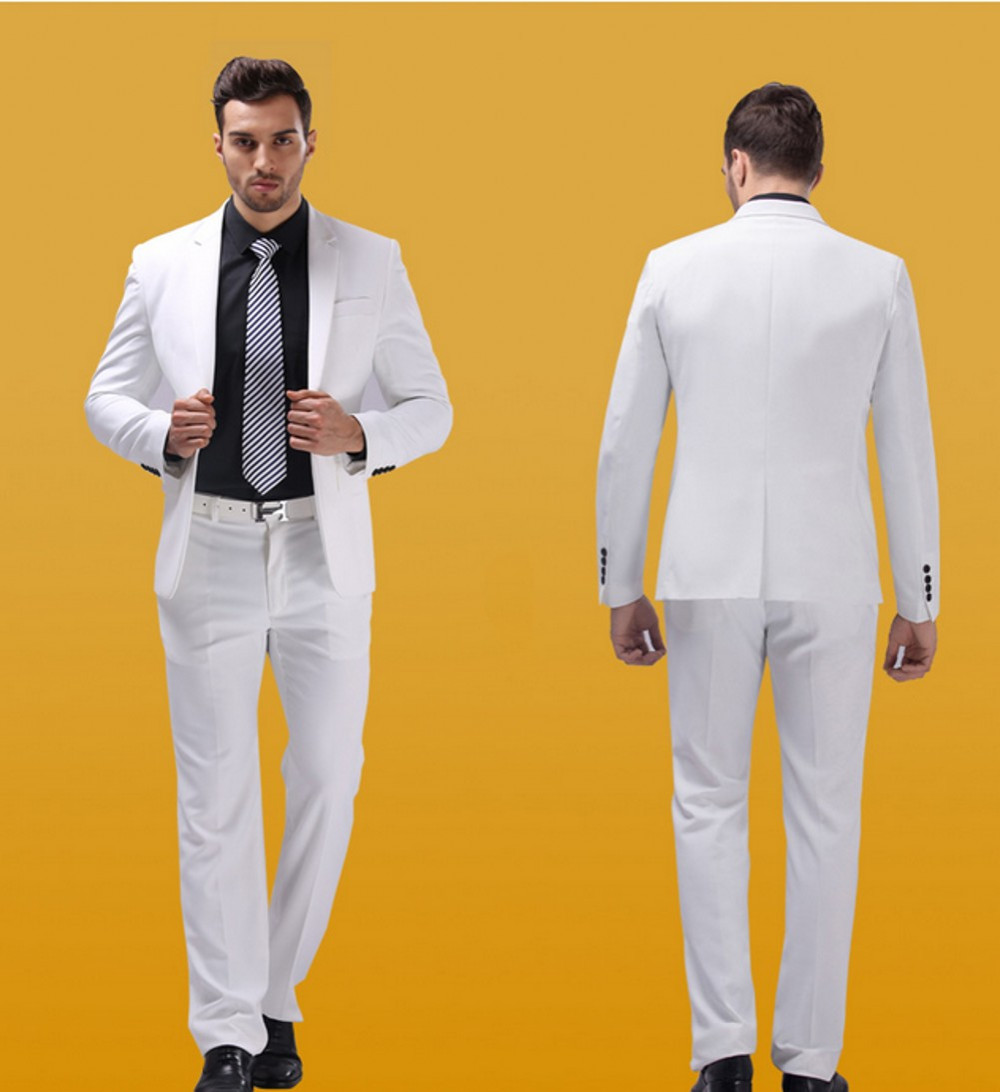 Popular Mens Slim Fitted White Suit-Buy Cheap Mens Slim Fitted