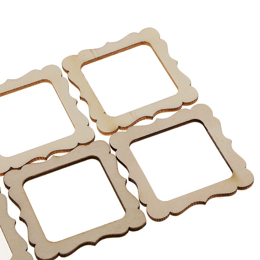 Pack Of 20 Wooden Frame 50mmx50mm Unfinished Wooden Photo Frame Cutout Shape, Wood Craft For DIY