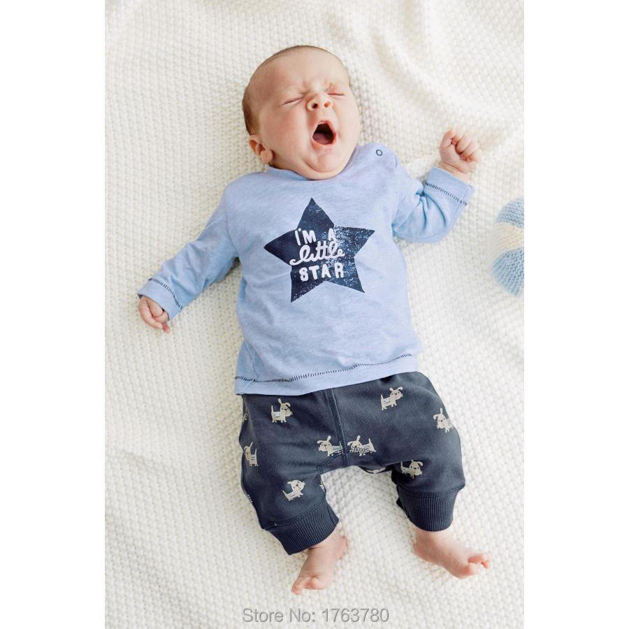 2016 autumn newborn baby clothing baby boy clothes fashion long sleeved cotton T shirt + pants 