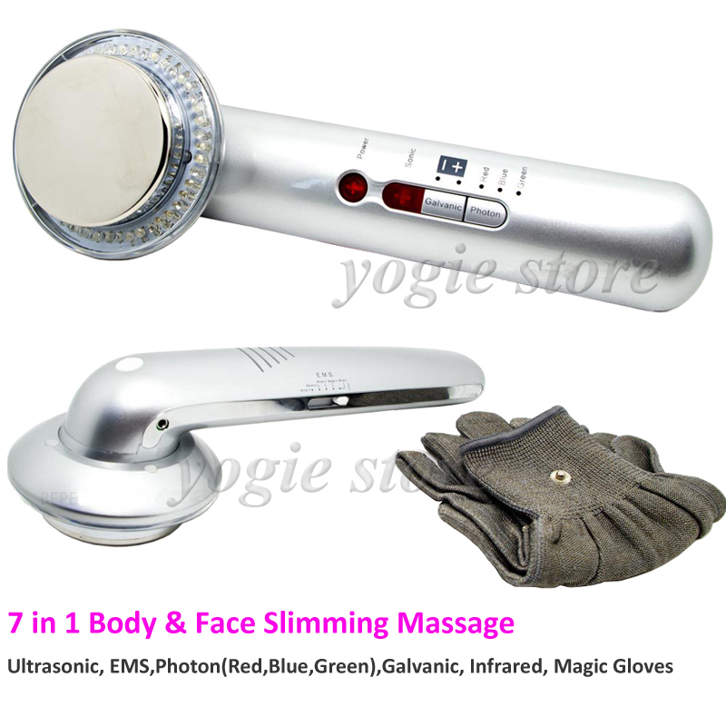 Фотография Portable Ultrasound EMS Slimming Photon Facial Massager Face Galvanic Sonic Skin Care Burn Fat Anti Cellulite Beauty Equipment