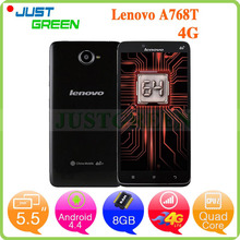 5.5 inch Lenovo A768T Android 4.4 Smartphone MSM8916 Quad Core 1GB RAM 8G ROM 8.0MP Camera Dual SIM GPS WCDMA 4G LTE Phone