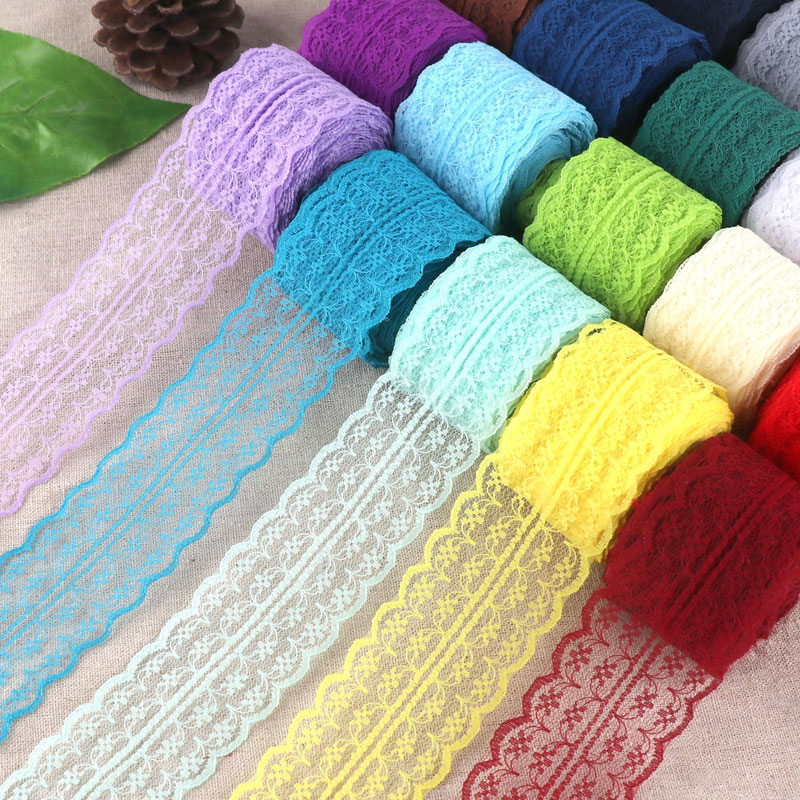 Description Picture 3 of item10Meters/Roll 4.5cm Beautiful Lace Trim  DIY Apparel Sewing & Fabric Wedding Christmas Decoration Floral Embroidered Lace Ribbon