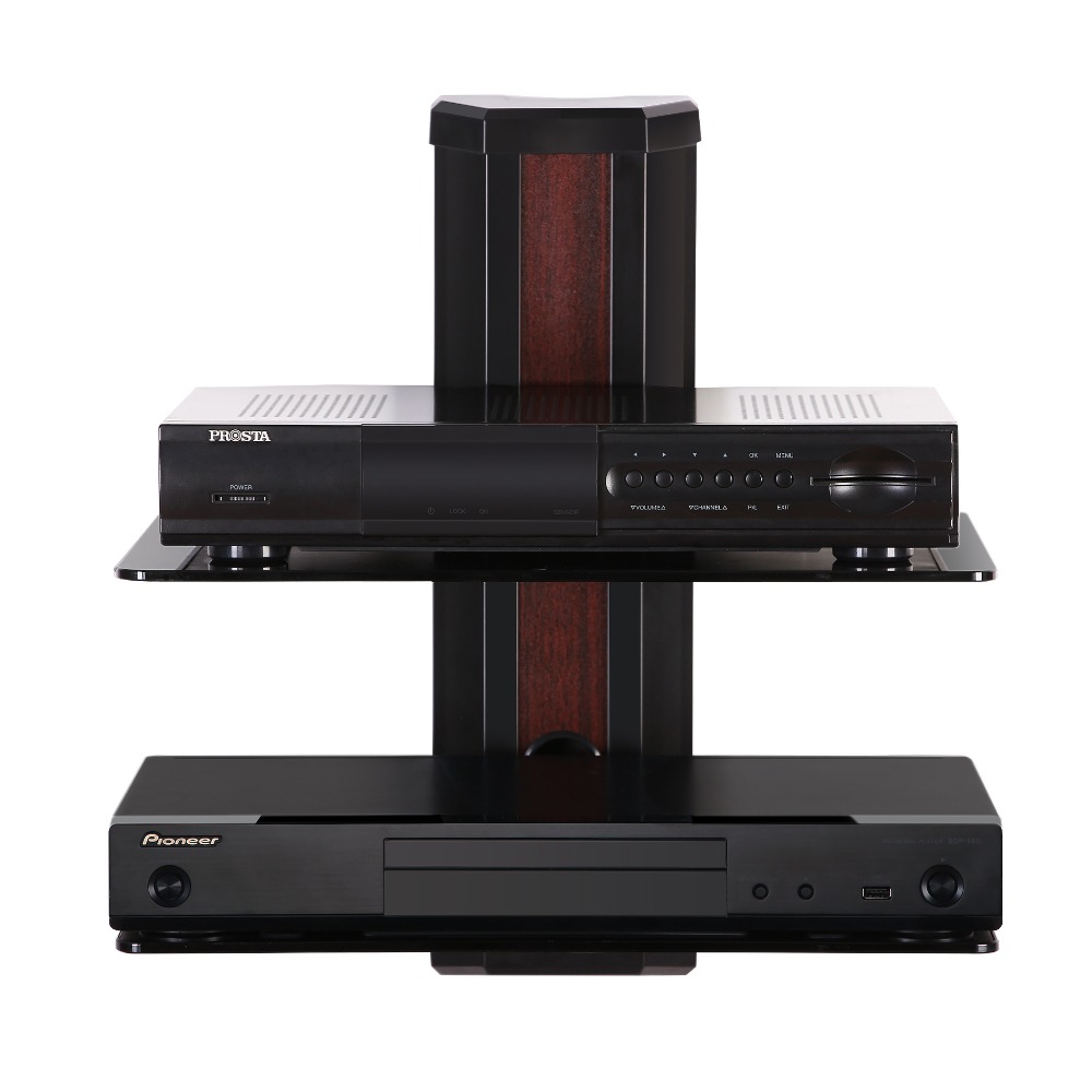 Fitueyes 2 tiers av plank met glazen tv muur component voor dvd ... Kleurencombinatie woonkamer
