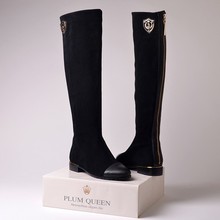Fashion black women motorcycle boots genuine leather boots for women winter boots all size hight quality boots for women 2013